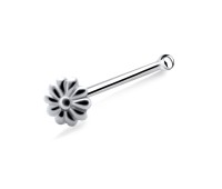 Little Flower Shaped Silver Bone Nose Stud NSKD-762